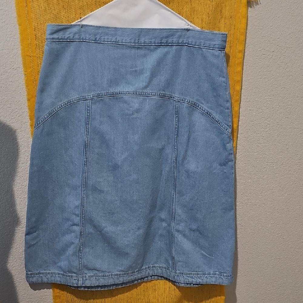 Old Navy Light Blue Denim Midi Skirt